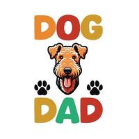 airedale Terrier Papa Typografie T-Shirt Design Illustration Vektor