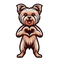 ai generiert Yorkshire Terrier herzerwärmend Pose Illustration vektor