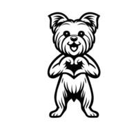 ai generiert Yorkshire Terrier herzerwärmend Pose Illustration vektor