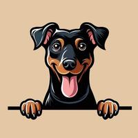 ai genererad manchester terrier kikar ansikte illustration vektor