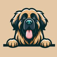 ai genererad Leonberger kikar ansikte illustration vektor