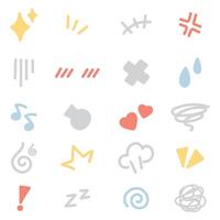 einstellen von süß Emoji Ausdruck Symbole. Vektor Illustration.
