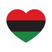 röd, svart och grön färgad hjärta form ikon som de färger av de pan-afrikansk flagga. för juni och svart historia månad. platt vektor illustration.