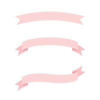 uppsättning av söt pastell rosa band etiketter. platt vektor illustration.