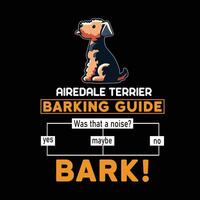 airedale Terrier Gebell leiten Typografie T-Shirt Design Illustration vektor