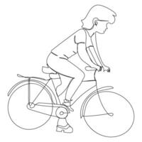 kontinuerlig enda vektor linje konst teckning och ett linje illustration av cykel