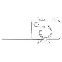 kontinuierlich Single Linie Kamera einer Linie Kunst Zeichnung Illustration Kunst auf Kamera vektor