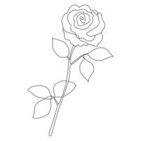 kontinuierlich Single einer Linie Rose Design Hand gezeichnet Zeichnung Rosen Linie Kunst Illustration vektor