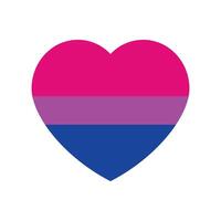 rosa, lila, och blå färgad hjärta ikon, som de färger av de bisexuell flagga. lgbtqi begrepp. platt vektor illustration.