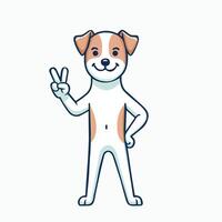 ai generiert Jack Russell Terrier Hund Frieden Geste Illustration Profi Vektor