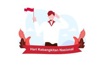 hari kebangkitan nasional 20 maj. översättning Maj 20, nationell uppvaknande dag av indonesien vektor
