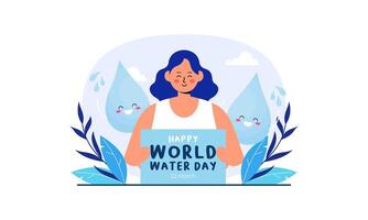 glücklich International Wasser Tag. feiern Welt Wasser Tag vektor