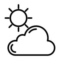 Sonne mit Wolke, Symbol von sonnig Wetter vektor