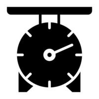 ikon av klocka hängande, en fast design vektor