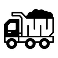 ein Symbol Design von Dump LKW, editierbar Vektor