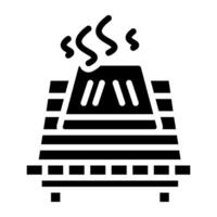 fast design ikon av bärbar bbq grill vektor