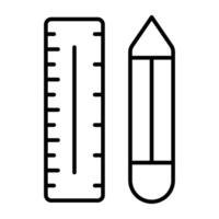 linear Vektor von Bleistift Herrscher, Zeichnung Werkzeuge