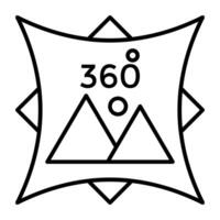 ein eben Design Symbol von 360 Grad Bild vektor