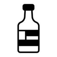 solide Design von Wein Flasche, Whiskey Symbol vektor