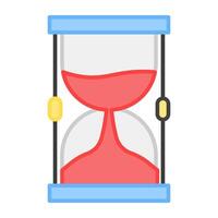 en platt design, ikon av timglas vektor