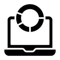 online Kuchen Diagramm Symbol, Daten Analytik Vektor