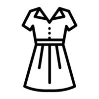 en mode klädsel ikon i översikt design, klänning vektor