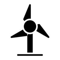 ein inländisch Wind Turbine Symbol isoliert auf Weiß Hintergrund vektor