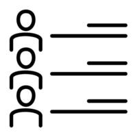 ein linear Design, Symbol von Mitarbeiter Kompetenzen vektor