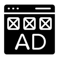 Symbol von online Werbung, solide Design vektor