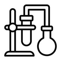 chemisch Reaktion Symbol, Experiment Vektor im linear Gliederung Stil