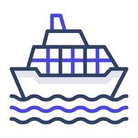 Reise durch Wasser Fahrzeug, Schiff Symbol vektor