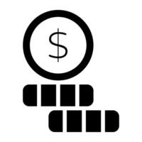 editierbar solide Design Symbol von Dollar Münzen vektor