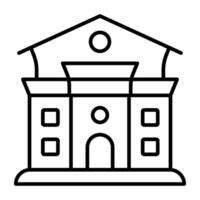 markiert Gebäude Symbol, linear Design von Schule Gebäude vektor