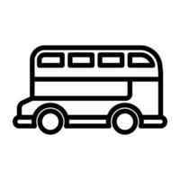 ein Bus Das hat zwei Stockwerke oder Decks, doppelt Decker linear Symbol Design vektor
