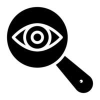 Auge unter Vergrößerung Glas, Suche Auge Symbol vektor