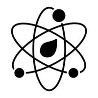 ein Glyphe Design, Symbol von atomar Symbol vektor