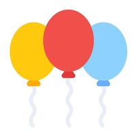 geburtstagsfeier, flaches design von luftballons vektor