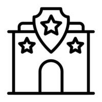 Star Schild mit Gebäude zeigen Polizei Bahnhof Symbol vektor