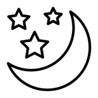 måne med stjärnor, nattetid ikon vektor