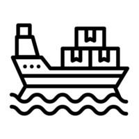 Pakete Innerhalb Boot, Ladung Schiff Symbol vektor