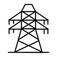 en linjär design, ikon av elektrisk Pol vektor