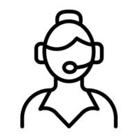 Kopfhörer getragen durch Benutzerbild, Kunde Bedienung Symbol vektor