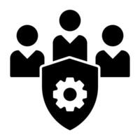 en modern design ikon av säkerhet förvaltning team vektor