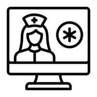 medizinisch Berater Symbol, online Arzt Vektor im Glyphe Design