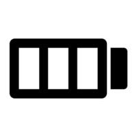 en fast design, ikon av batteri vektor