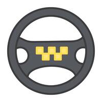 ein eben Design Symbol von Auto Lenkung vektor