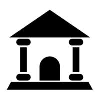 ein Glyphe Design, Symbol von Bank vektor