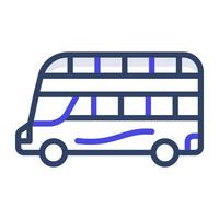 ein Bus Das hat zwei Stockwerke oder Decks, doppelt Decker Bus eben Symbol vektor
