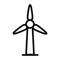Wind Turbine Symbol im editierbar Gliederung Design vektor