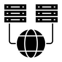 ein eben Design, Symbol von global Server vektor